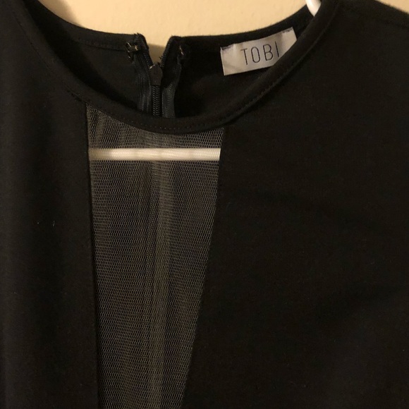 Tobi black dress with mesh panel - Picture 2 of 3